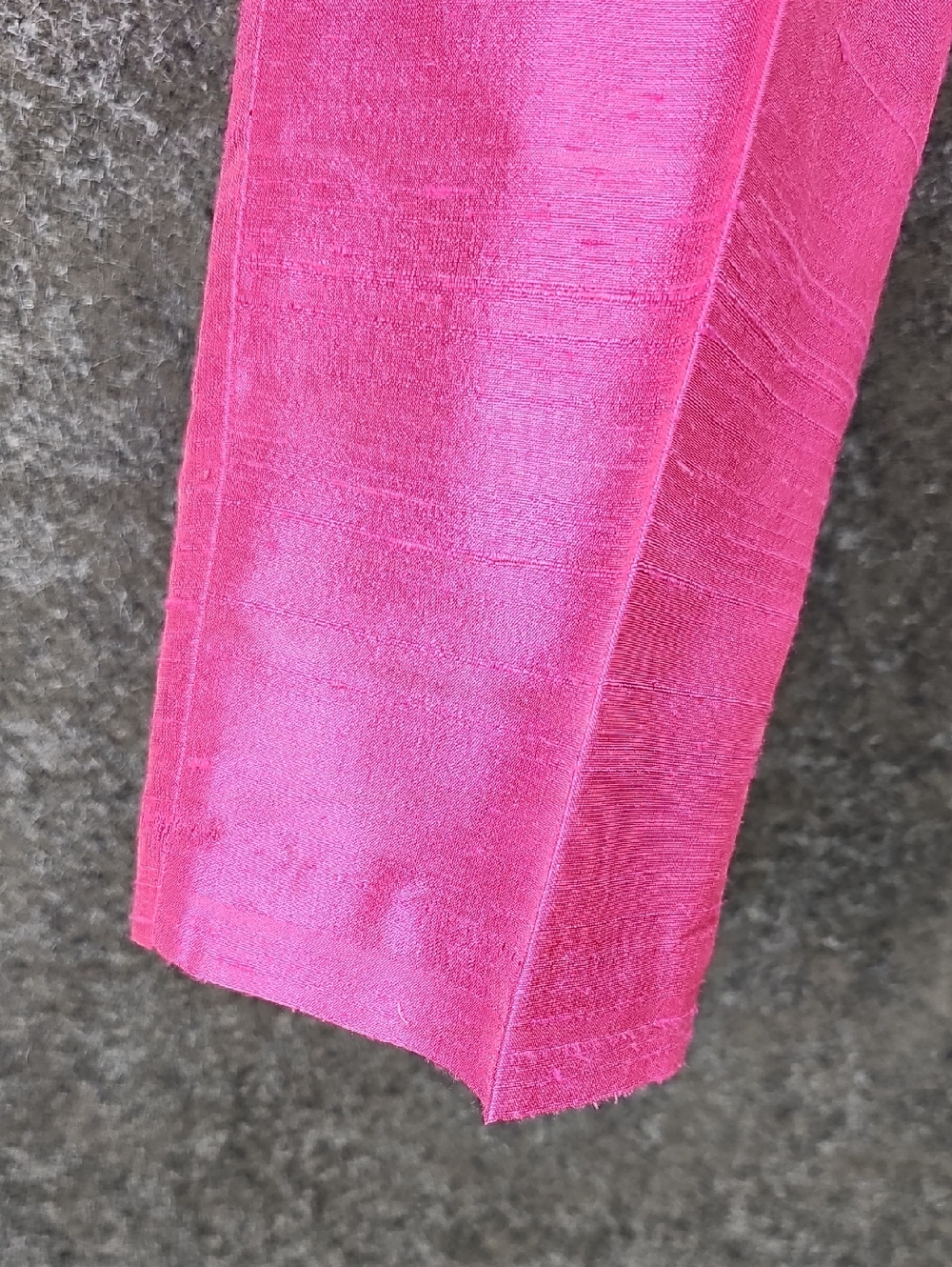 Lauren Ralph Lauren Silk Ankle Pants, High Rise, Side Zip, Silk, Hot Pink, 10 - Picture 2 of 8